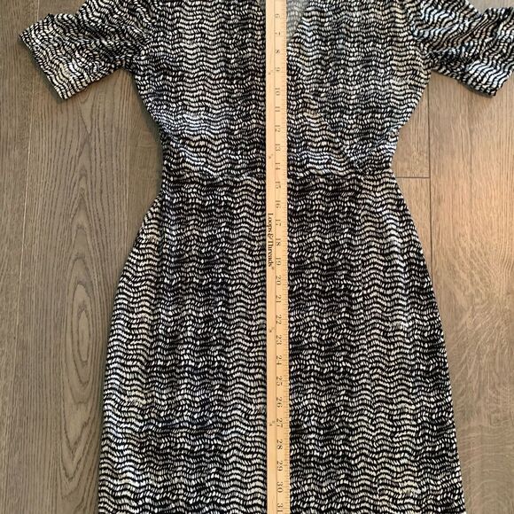 APT 9 Dress Women’s XS Black White Print Short cuffed Sleeve Faux Wrap Medium. - Picture 14 of 15